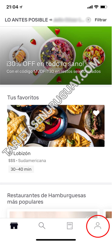 Como Cargar el Codigo Promo de Uber Eats