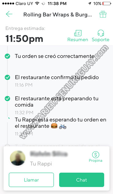 Comunicar con Rappi Uruguay